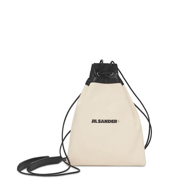 JIL SANDER+☆ロゴ ドローストリング キャンバス ポーチバッグ